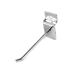 Metal display hook for grid wall/slat wall hook length 9 cm - Nickel (5 Pieces)