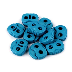2-hole cord lock stopper toggles 20x20 mm - Paraffin blue (10 Pieces)