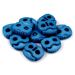 2-hole cord lock stopper toggles 20x20 mm - Blue (10 Pieces)