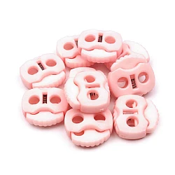 2-hole cord lock stopper toggles 20x20 mm - Pale pink (10 Pieces)
