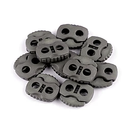 2-hole cord lock stopper toggles 20x20 mm - Grey (10 Pieces)