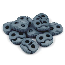 2-hole cord lock stopper toggles 20x20 mm - Steel grey (10 Pieces)