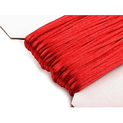 100% polyester rattail satin cord ø2mm - Red (25 Meters)
