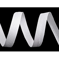 Herringbone twill tape width 10 mm - White (50 Meters)
