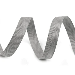 Herringbone twill tape width 10 mm - Grey (50 Meters)