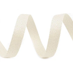 Herringbone twill tape width 10 mm - Ecru light (50 Meters)