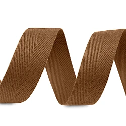 Herringbone twill tape width 20 mm - Light brown (50 Meters)