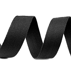 Herringbone twill tape width 20 mm - Black (50 Meters)