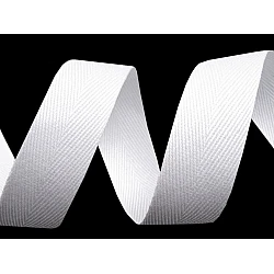 Herringbone twill tape width 20 mm - White (50 Meters)
