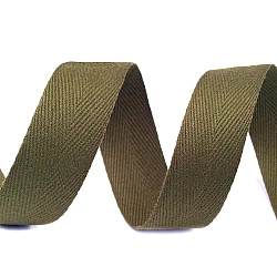Herringbone twill tape width 20 mm - Green olive (50 Meters)