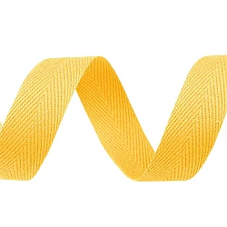 Herringbone twill tape width 20 mm - Yellow butter (50 Meters)