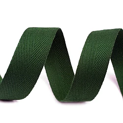 Herringbone twill tape width 20 mm - Green fir (50 Meters)