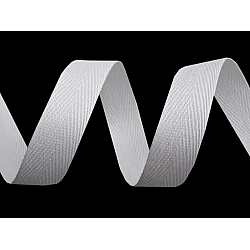 Herringbone twill tape width 14 mm - White (50 Meters)