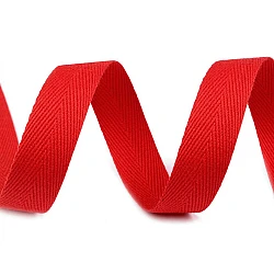Herringbone twill tape width 14 mm - Red (50 Meters)