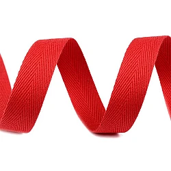 Herringbone twill tape width 16 mm - Red (50 Meters)