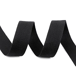 Herringbone twill tape width 20 mm - Black (45 Meters)