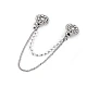 Brooch clip with rhinestones and faux pearls - Crystal (1 Piece)
