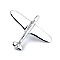 Brooch / lapel pin  - guitar, plane - Platinum (1 Piece)