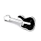 Brooch / lapel pin  - guitar, plane - Black (1 Piece)