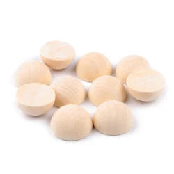 Half wooden beads / balls for diy craft ø25 mm - Natural light (100 Pieces)
