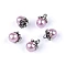 Bead button with cap / faux pearl charm ø9 mm - Light pink (25 Pieces)