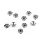 Bead cap ø12 mm flower - Platinum (10 Pieces)