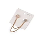 Brooch / buckle dragoon with rhinestones, four-leaf clover - Pink gold (1 Piece)