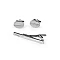 Cufflinks and tie clip in a gift box - Platinum (1 Box)