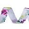 Flower print ribbon 25 mm - White (1 Meter)