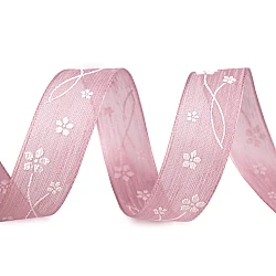 Ribbon with flowers, width 25 mm - Vintage pink light (20 Meters)