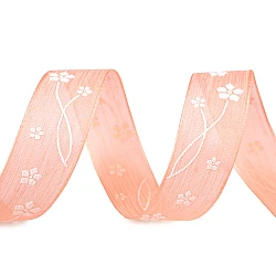 Ribbon with flowers, width 25 mm - Salmon (20 Meters)