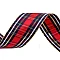 Checkered ribbon with lurex and wire width 40 mm - Red (1 Meter)
