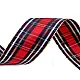 Checkered ribbon with lurex and wire width 40 mm - Dark red (1 Meter)