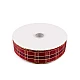 Checkered ribbon with lurex and wire width 40 mm - Dark red (1 Meter)