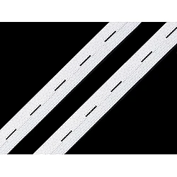 Buttonhole elastic, width 15-17mm - White (30 Meters)