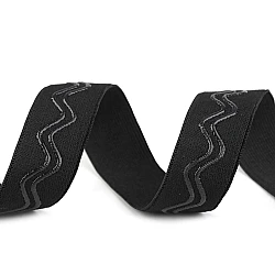 Elastic non-slip band / silicone backed gripper width 30 mm - Black (1 Meter)