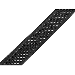 Elastic non-slip band / silicone backed gripper width 25 mm - Black (1 Meter)