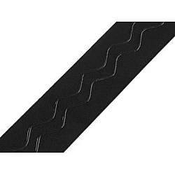 Elastic non-slip band / silicone backed gripper width 40 mm - Black (1 Meter)