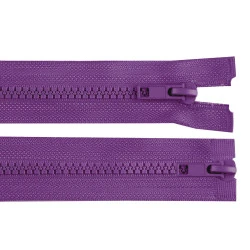 Two-way plastic zipper no 5, open-end, 2 sliders, length 80 cm, jacket - Purple eggplant (1 Piece)