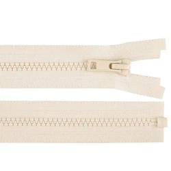 Plastic zipper ykk no 5,  length 60 cm, jacket - Cream (1 Piece)