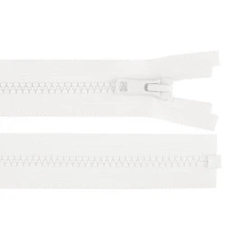Plastic zipper ykk no 5,  length 60 cm, jacket - White (50 Pieces)