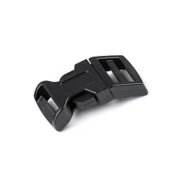 Side release buckle with strap adjuster width 15 mm - Black (20 Sets)