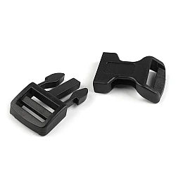 Side release buckle with strap adjuster width 20 mm - Black (100 Sets)