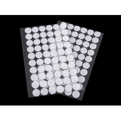 Hook and loop self adhesive circles dots ø15 mm - White (1 Card)