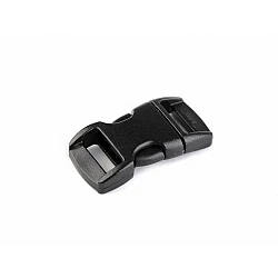 Side release buckle, arched, width 10 mm - Black (10 Pairs)