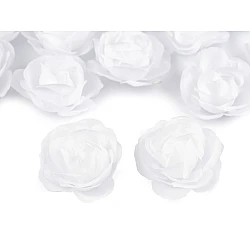 Artificial flower / rose ø3,5 cm - White (4 Pieces)