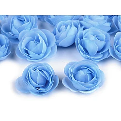 Artificial flower / rose ø3,5 cm - Blue light (4 Pieces)