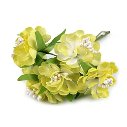 Artificial flower on wire / floral arrangements - White yellow (6 Pieces)