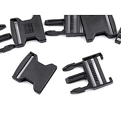 Side release buckle width 40 mm - Black (5 Pairs)