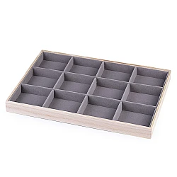 Velvet wooden platter / tray for jewellery display - Grey (1 Piece)